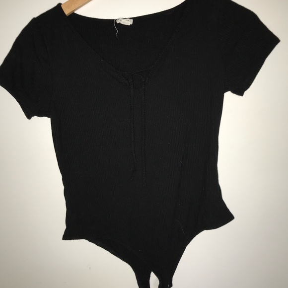 Black tie up bodysuit - Picture 2 of 4